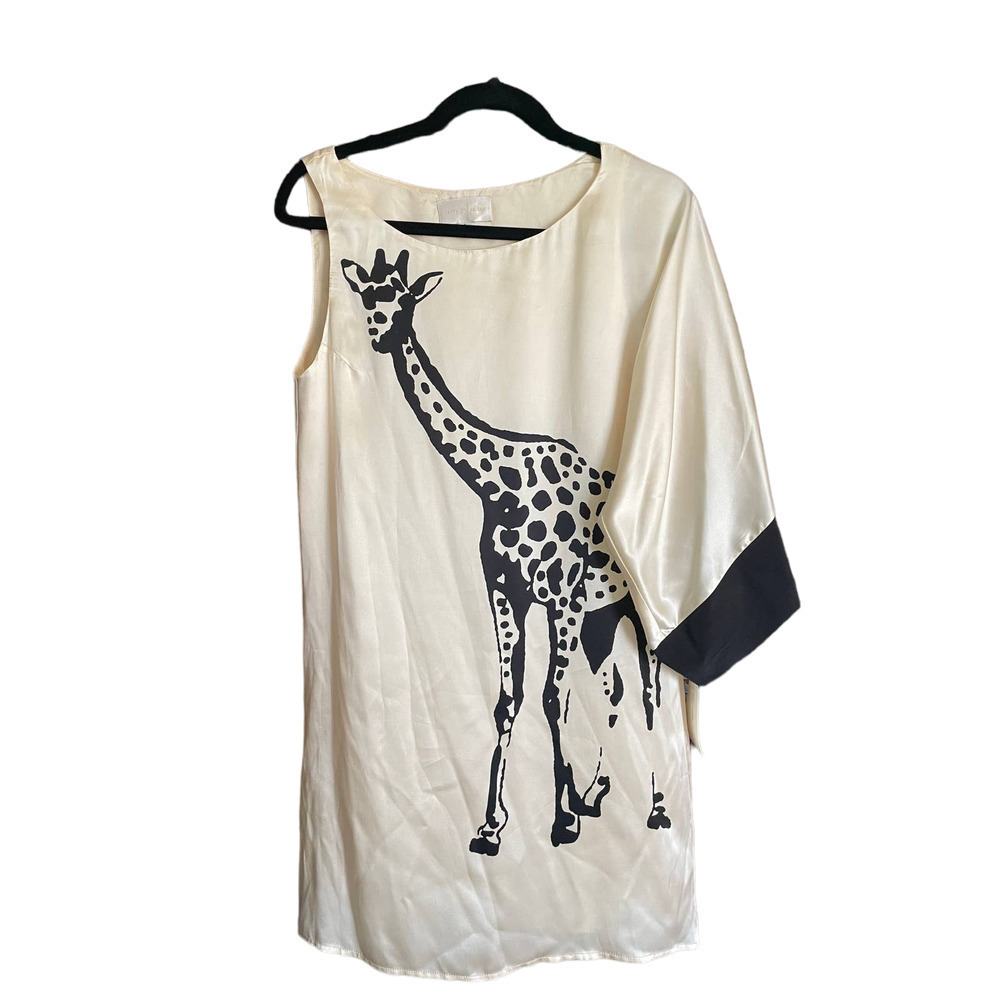 Nwt Coreylynncalter Cream Silk Giraffe Dress